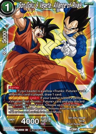 Image of Son Goku & Vegeta, Alliance of Rivals (Z03 Dash Pack) (P-468) - Promotion Cards Foil