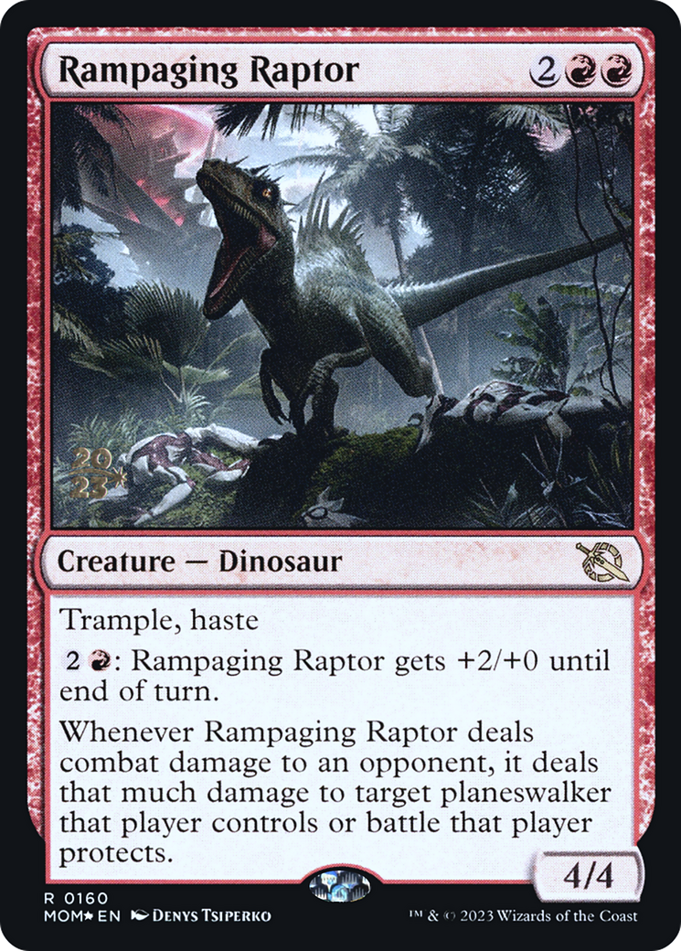 Image of Rampaging Raptor (PRE-160) - March of the Machine Promos Foil