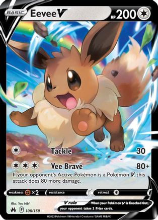Image of Eevee V 108/159  - Holofoil Crown Zenith - Ultra Rare