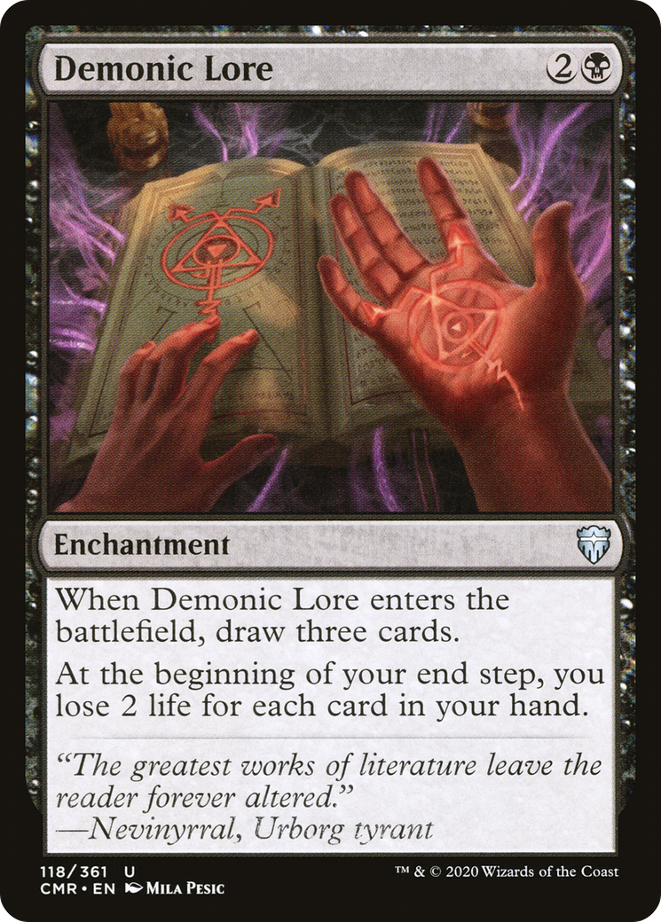 Image of Demonic Lore (CMR-118) - Commander Legends Foil
