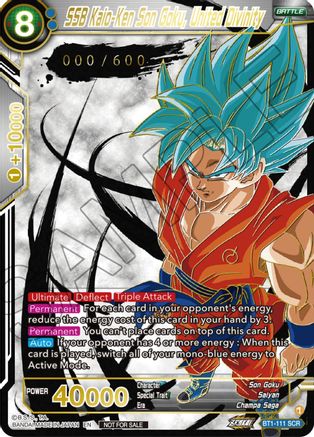 Image of SSB Kaio-Ken Son Goku, United Divinity (Serial Numbered) (BT1-111) - Tournament Promotion Cards Foil