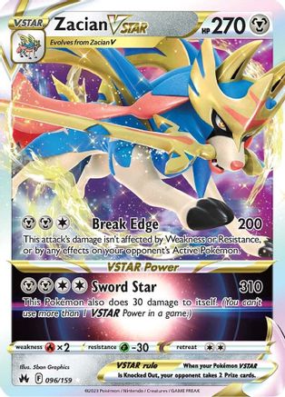 Image of Zacian VSTAR 096/159  - Holofoil Crown Zenith - Ultra Rare
