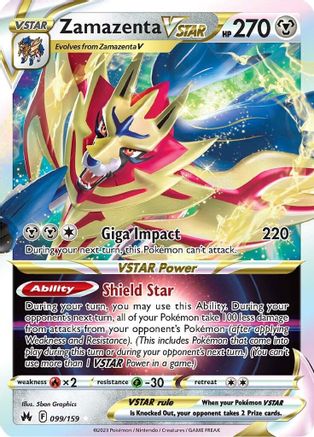 Image of Zamazenta VSTAR 099/159  - Holofoil Crown Zenith - Ultra Rare