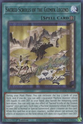 Image of Sacred Scrolls of the Gizmek Legend (AMDE-EN058) - Amazing Defenders 1st Edition