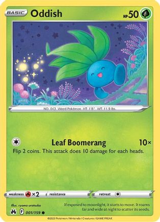 Image of Oddish 001/159  - Reverse Holofoil Crown Zenith - Common