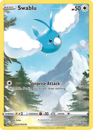 Image of Swablu GG27/GG70  - Holofoil Crown Zenith Galarian Gallery - Ultra Rare