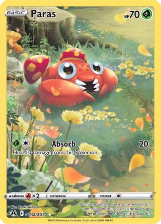Image of Paras GG32/GG70  - Holofoil Crown Zenith Galarian Gallery - Ultra Rare