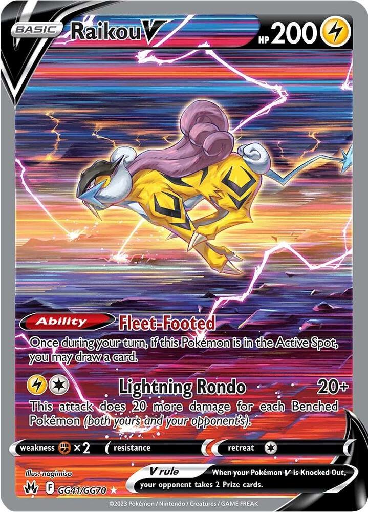 * Pokemon Raikou V - Crown Zenith: Galarian Gallery (CRZ:GG) NM