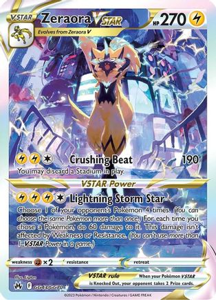 Image of Zeraora VSTAR GG43/GG70  - Holofoil Crown Zenith Galarian Gallery - Ultra Rare