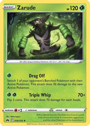 Image of Zarude 016/159  - Holofoil Crown Zenith - Holo Rare