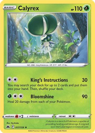 Image of Calyrex 017/159  - Reverse Holofoil Crown Zenith - Holo Rare