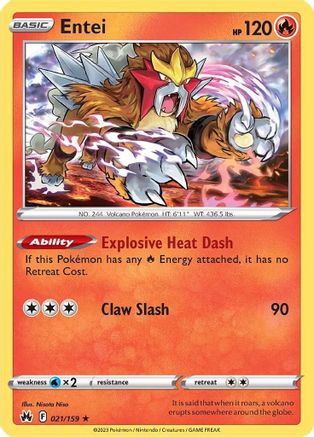 Image of Entei 021/159  - Holofoil Crown Zenith - Holo Rare
