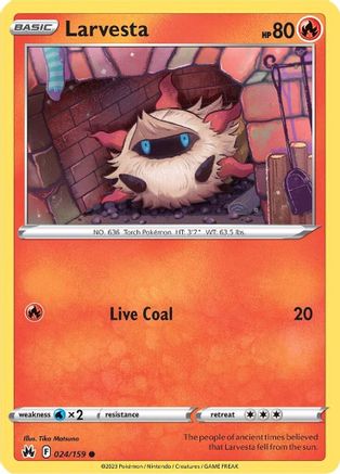 Image of Larvesta 024/159  - Reverse Holofoil Crown Zenith - Common
