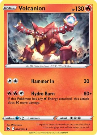 Image of Volcanion 026/159  - Holofoil Crown Zenith - Holo Rare