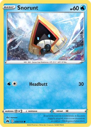 Image of Snorunt 034/159  - Reverse Holofoil Crown Zenith - Common