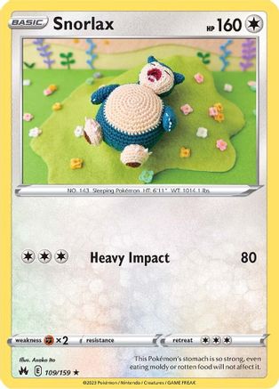 Image of Snorlax 109/159  Crown Zenith - Rare