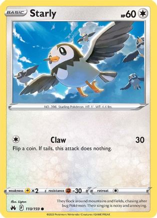 Image of Starly 110/159  Crown Zenith - Common