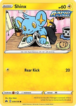 Image of Shinx (39) 039/159  - Reverse Holofoil Crown Zenith - Common