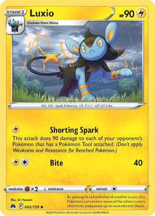 Image of Luxio (42) 042/159  - Reverse Holofoil Crown Zenith - Uncommon