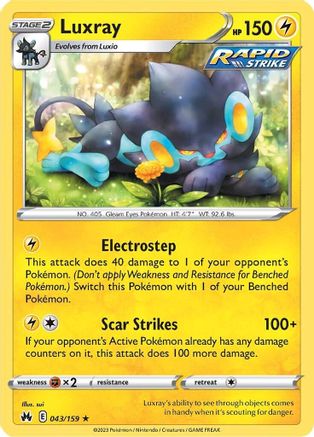 Image of Luxray (43) 043/159  - Reverse Holofoil Crown Zenith - Rare