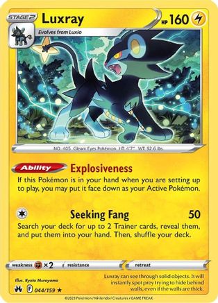 Image of Luxray (44) 044/159  - Reverse Holofoil Crown Zenith - Rare