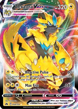 Image of Zeraora VMAX 054/159  - Holofoil Crown Zenith - Ultra Rare