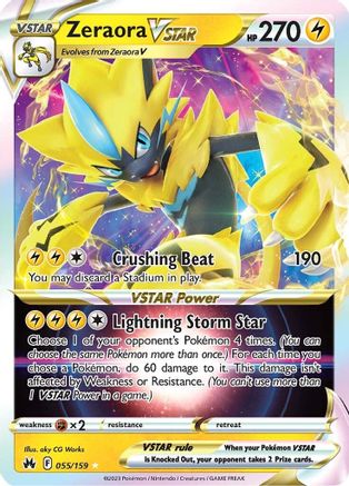 Image of Zeraora VSTAR 055/159  - Holofoil Crown Zenith - Ultra Rare