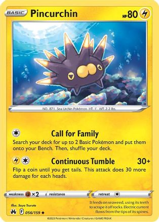 Image of Pincurchin 056/159  Crown Zenith - Uncommon