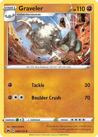 Image of Graveler 068/159  Crown Zenith - Uncommon