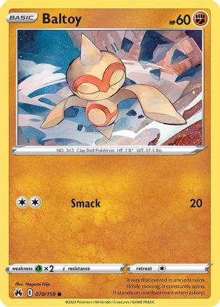 Image of Baltoy 070/159  - Reverse Holofoil Crown Zenith - Common