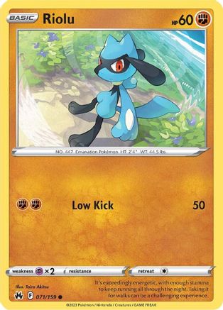 Image of Riolu 071/159  Crown Zenith - Common