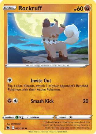 Image of Rockruff 073/159  Crown Zenith - Common