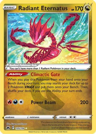 Image of Radiant Eternatus 105/159  - Holofoil Crown Zenith - Radiant Rare