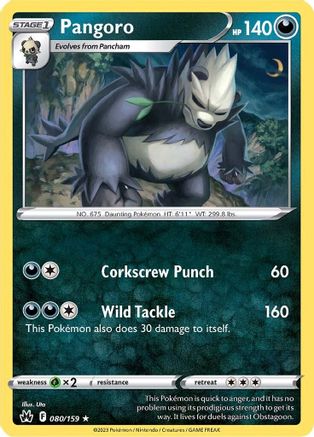 Image of Pangoro 080/159  - Reverse Holofoil Crown Zenith - Rare