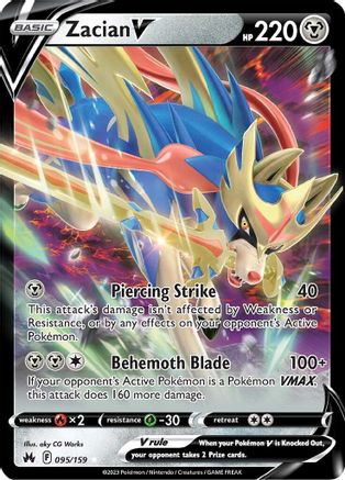 Image of Zacian V 095/159  - Holofoil Crown Zenith - Ultra Rare
