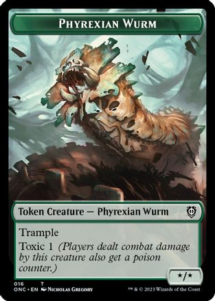 Image of Phyrexian Wurm // Phyrexian Horror Double-sided Token (ONC-) - Commander: Phyrexia: All Will Be One