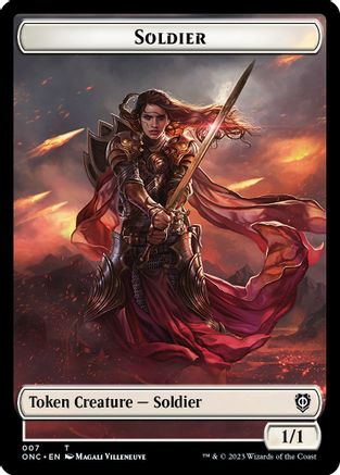 Image of Soldier (007) // Angel (002) Double-sided Token (ONC-) - Commander: Phyrexia: All Will Be One