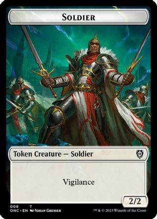 Image of Soldier (008) // Angel (003) Double-Sided Token (ONC-8 // 3) - Commander: Phyrexia: All Will Be One