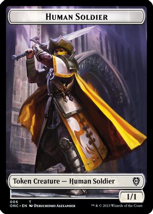 Image of Human Soldier // Elephant Double-sided Token (ONC-) - Commander: Phyrexia: All Will Be One