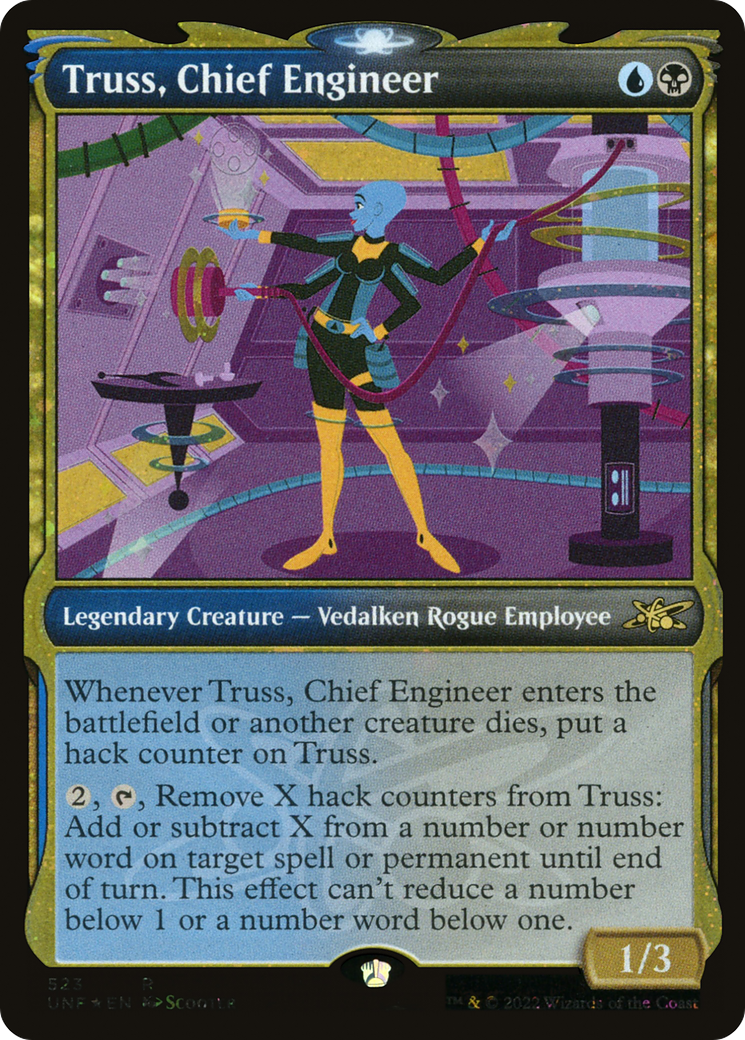 Image of Truss, Chief Engineer (Showcase) (Galaxy Foil) (UNF-523) - Unfinity: (Showcase) Foil