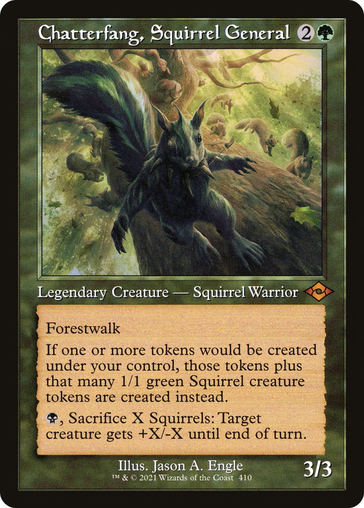 Image of Chatterfang, Squirrel General (Retro Frame) (MH2-410) - Modern Horizons 2 Etched Foil