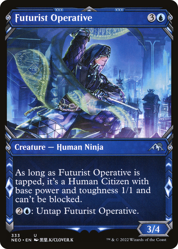 Image of Futurist Operative (Showcase) (NEO-333) - Kamigawa: Neon Dynasty: (Showcase)