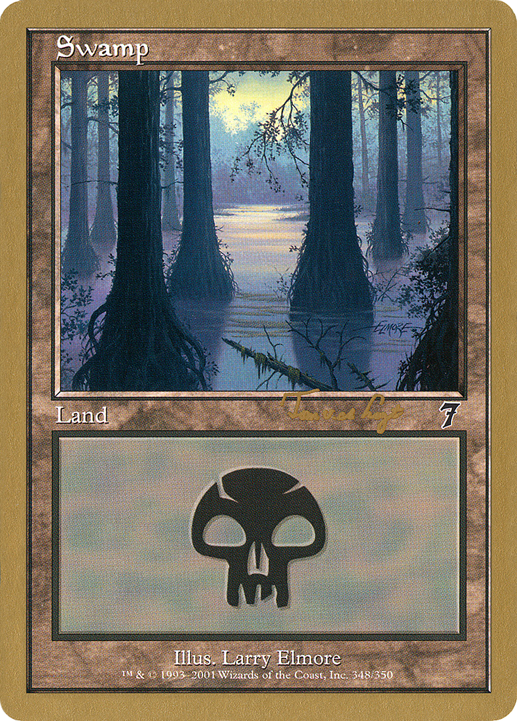 Image of Swamp (348) - 2001 Tom van de Logt (7ED) (WCD-) - World Championship Decks 2001