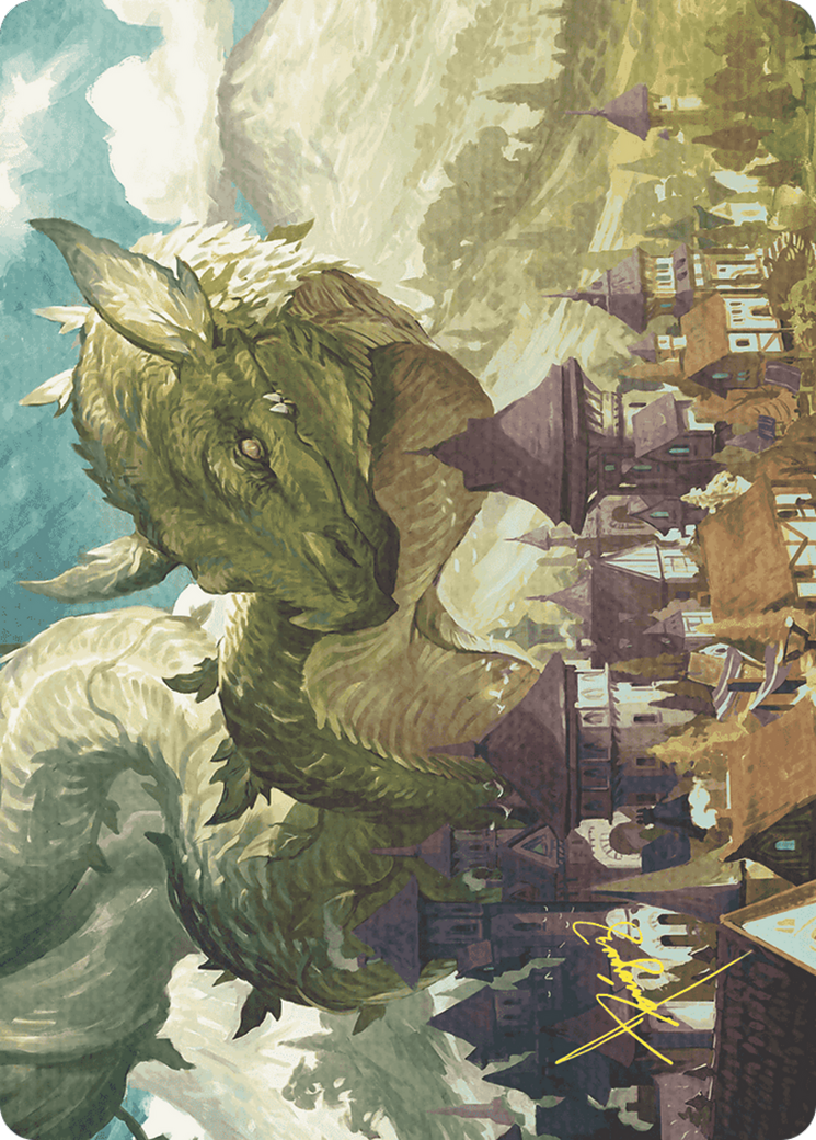 Image of Beanstalk Wurm // Beanstalk Wurm (AWOE-023) - Wilds of Eldraine Art Series (Borderless) Foil