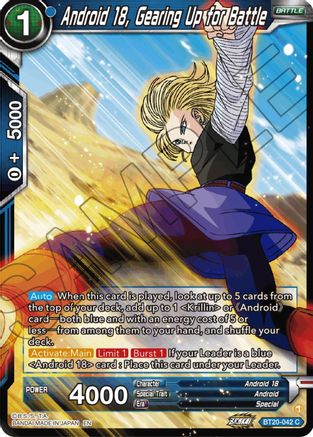 Image of Android 18, Gearing Up for Battle (BT20-042) - Power Absorbed Foil