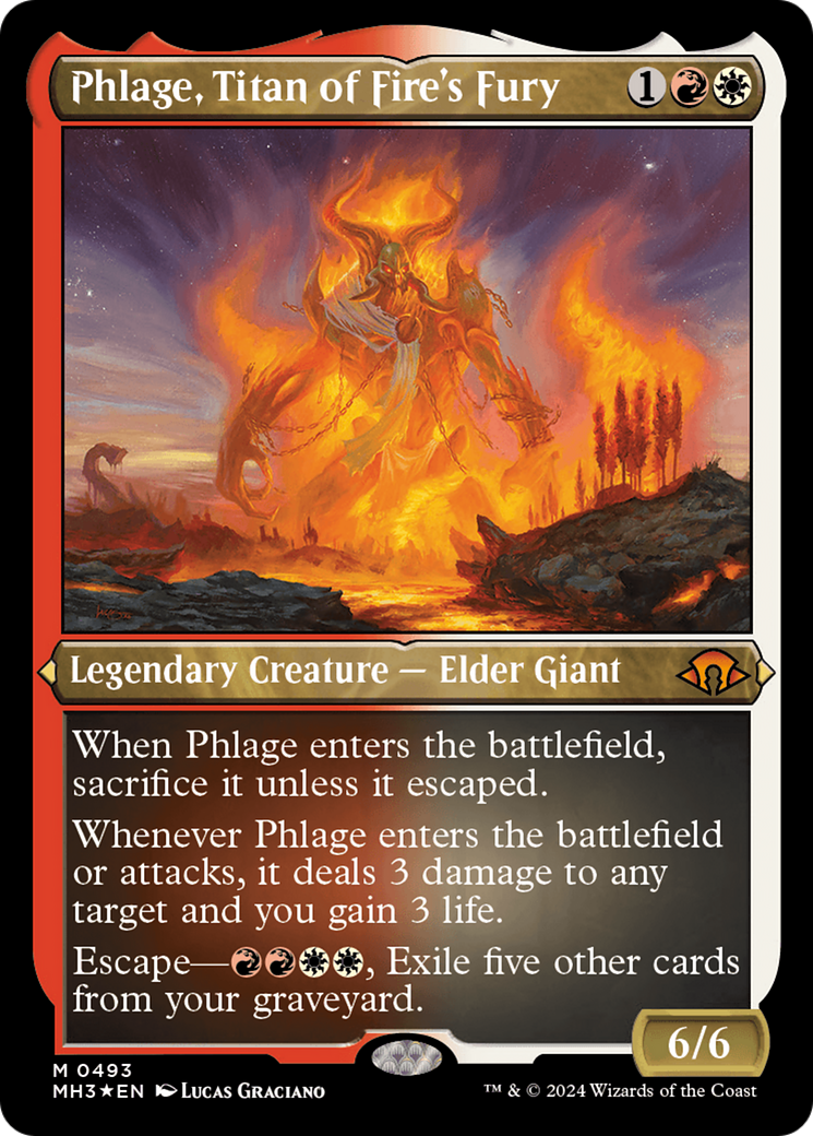 Image of Phlage, Titan of Fire's Fury (Foil Etched) (MH3-493) - Modern Horizons 3 Foil