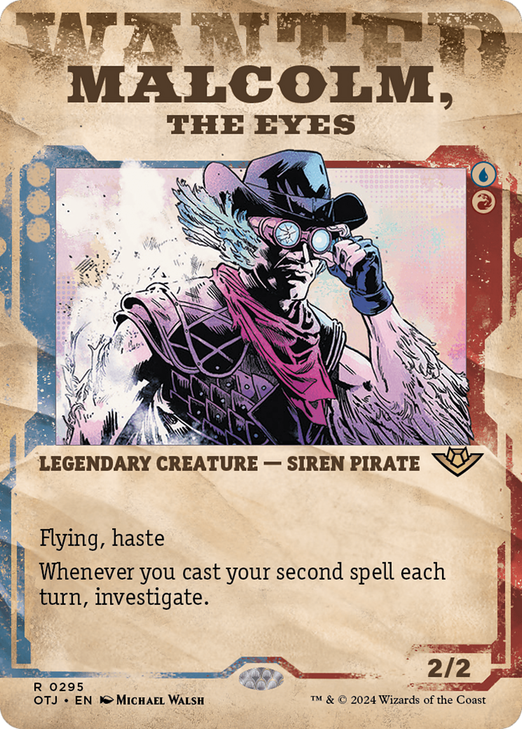 Image of Malcolm, the Eyes (Showcase) (OTJ-295) - Outlaws of Thunder Junction: (Showcase) (Borderless) Foil