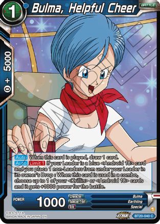 Image of Bulma, Helpful Cheer (BT20-040) - Power Absorbed