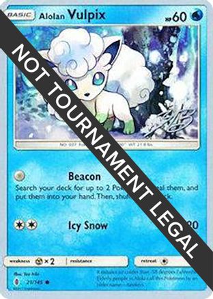 Image of Alolan Vulpix - 2017 (Zachary Bokhari) 021  World Championship Decks - Common