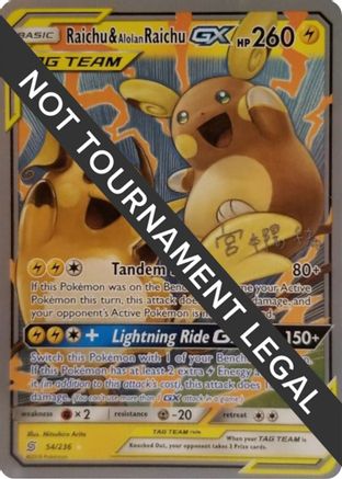 Image of Raichu & Alolan Raichu GX - 2019 (Haruki Miyamoto) 054  World Championship Decks - Ultra Rare